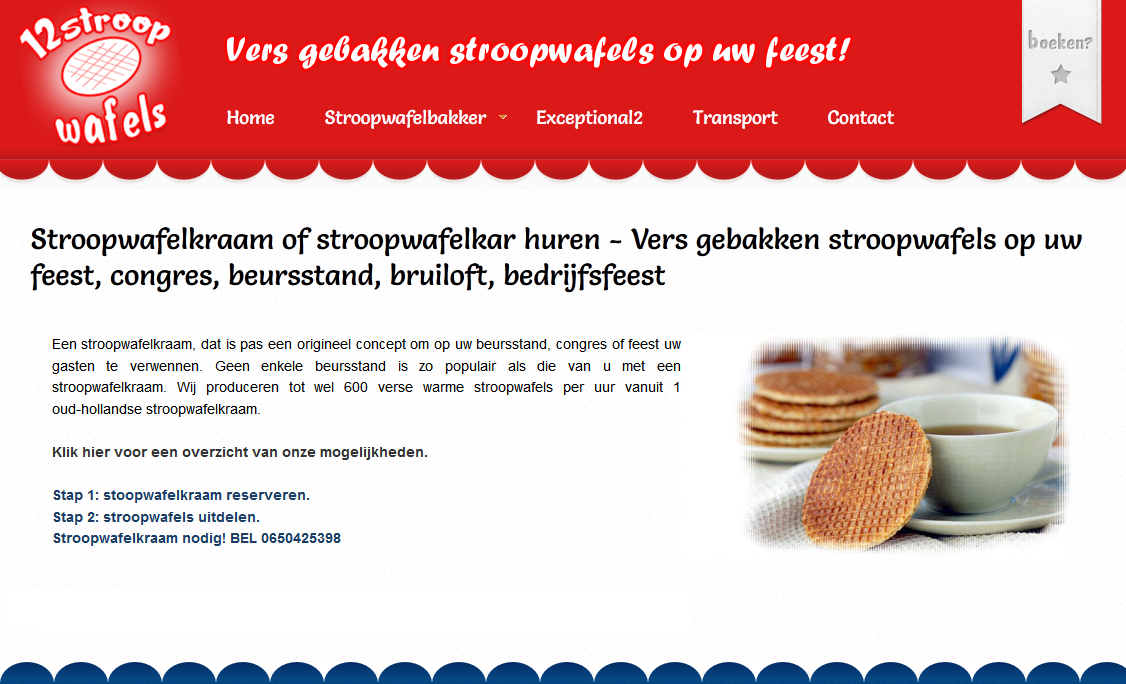 Stroopwafelkraam of stroopwafelkar huren